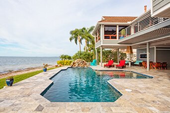 Lap pool with sun shelf in Orange Park, FL